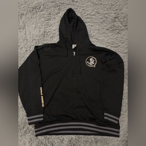 Florida State Seminoles Men’s Black Striped Zip Up Jacket Size Large - Picture 1 of 3
